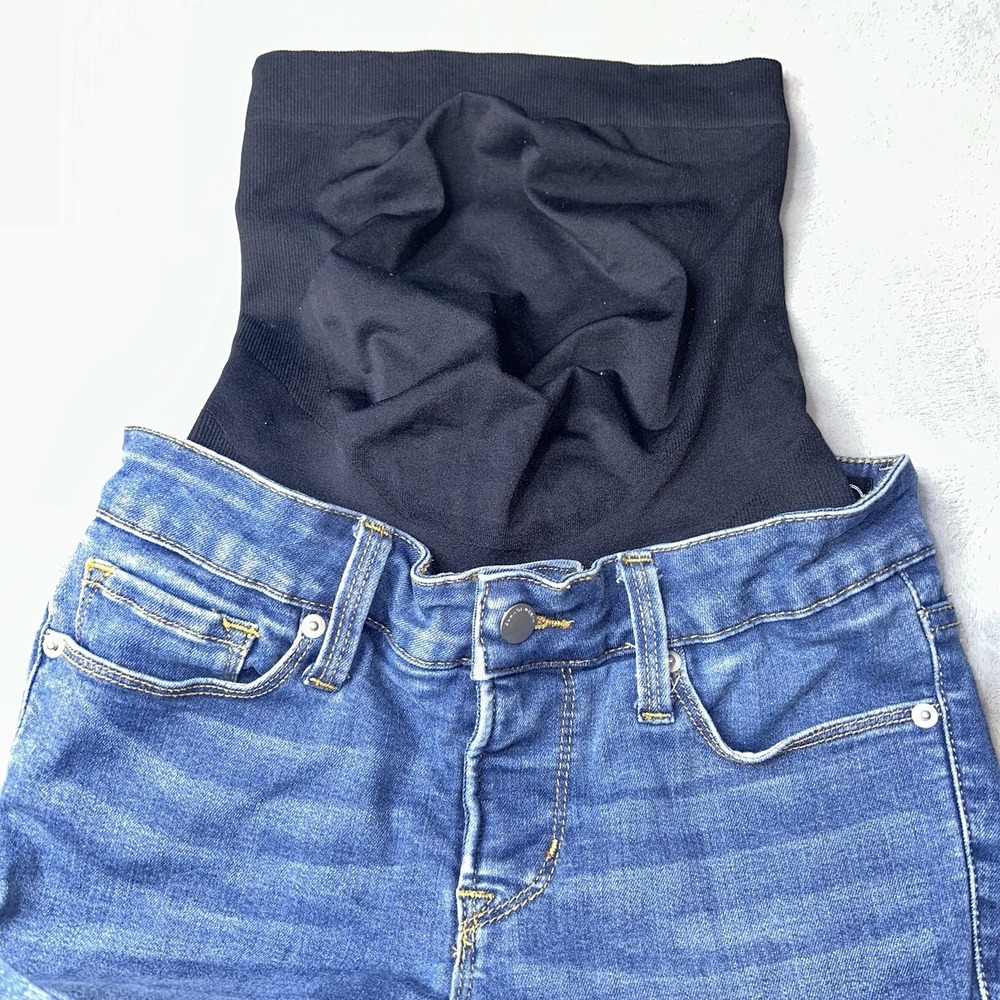 Blanqi Denim Maternity Postpartum Belly Support Skinny Jeans Dark Wash Size 4